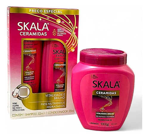 1 Kit Skala Ceramidas Condicionador+shampoo+creme 