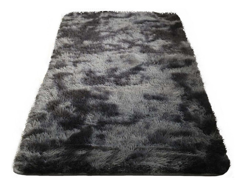 Alfombra Peluda Bajada De Cama X2  Medida 1,20x0,60 Gris Osc