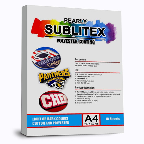 Sublitex Pearly, Sublitextil A4 10 Hojas