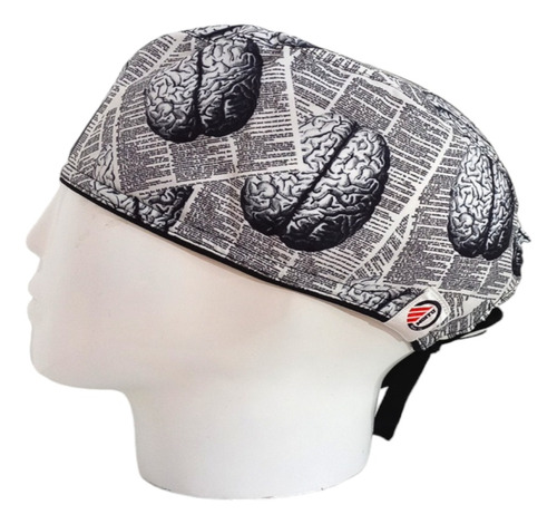 Gorro Quirúrgico Hombre + Lanyard Cerebro Periodico Neuro