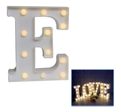 Letra Luz Led Lampara Decorativa Luces Alfabeto Hogar Fiesta