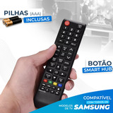 Controle Remoto Smart Tv Samsung Hub Universal Com Pilha+nfe