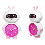 Reloj Con Alarma Despertador Y Lapicero Robot Infantil 