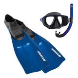 Kit Máscara E Snorkel Dua Pro + Nadadeira Seasub