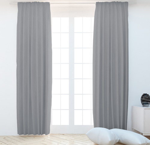 Juego Cortinas Blackout Textil Con Presillas Tela Tricapa Ca