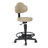 Cadeira Mocho Alto Estética Odontologia Plus Rce Bege