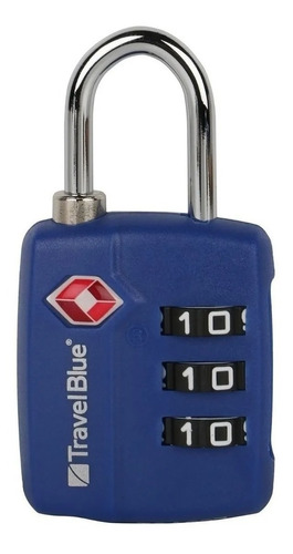 Candado Con Combinacion Tsa Rojo Maxima Seguridad 3 Diales Color Azul