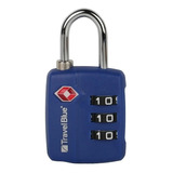 Candado Con Combinacion Tsa Rojo Maxima Seguridad 3 Diales Color Azul