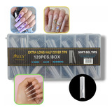 Pack X120 Tips Cuadradas Xxl P/ Soft Gel Transparentes Mely 