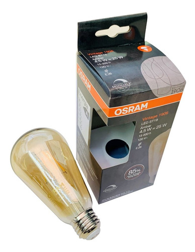 Foco Led Bulb Filamento Largo 4.5w 120v Dim Vintage Osram