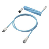 Cable En Espiral Hyperx Light Blue Color Del Teclado Celeste