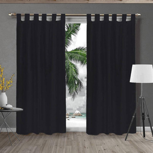 Juego De Cortinas Tropical Mecanico Colores Lisos