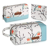 Canvas Makeup Bag Set Of 3, Aesthetic Vintage Printed Mak