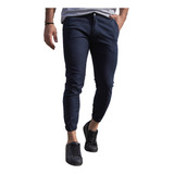 Pantalon Jogger Elastizado Gabardina Corte Chino Hombre