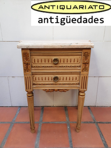 1 Mesa De Luz Luis Xvi Marmol Antigua Mesita No Ingles