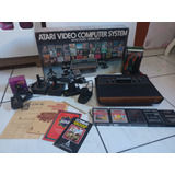 Atari 2600 Frente De Madeira Wood Completo Na Caixa