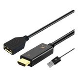 Convertidor Activo De Hdmi A Display Port Usb 2.0