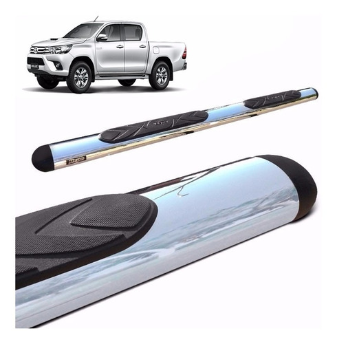 Estribos Caño Oval Cromados Bepo Para Toyota Hilux 2016+