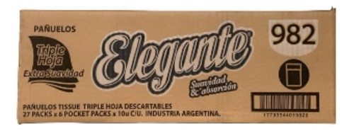 Pañuelos Elegante T/h Extra Suave Caja De 27 Packs X 10 Unid