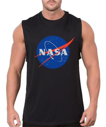 Regata Masculina Algodão Camiseta Nasa Geek Nerd Espaço Eua