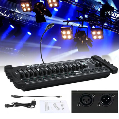 Controlador Dmx 384 Luz Disco Led 16 Canales, Controlador Dj,Luces Dj Consola 512，para Luces De Escenario | Meses sin interés