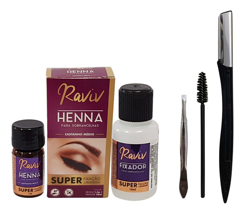 Kit Rena Sobrancelha Profissional Pinça Escovinha Navalha 