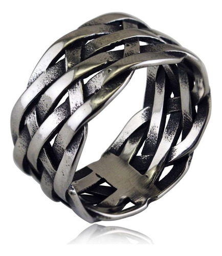 Anillo Con Símbolos Vikingos De Acero Inoxidable Para Hombre