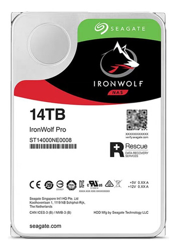 Disco Duro Ironwolf Pro 14tb Sata Nas De 3,5 Pulgadas