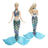 Roupa De Sereia Para Barbie Cauda E Top