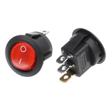 Llave Tecla Redonda C/luz Rojo 12v 3p On/off 