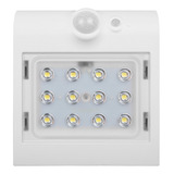 Arandela Solar V Led 1,5w 3000k Ip65 Com Sensor De Movimento Cor Branco 110v 220v (bivolt)