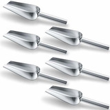 6 Pack 6 Ounce Stainless Steel Ice Scoop Metal Food Scoop Sm