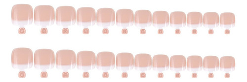 1 24pcs Falso Uñas De Los Pies Consejos Set Francés