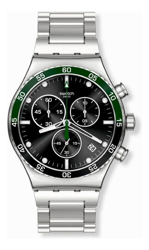 Reloj Swatch Dark Green Irony Chrono Yvs506g Original