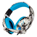 Auriculares Gamer Counter Microfono Camuflado Azul Consolas