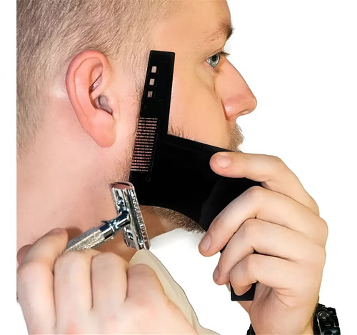 Plantilla Y Peine Para Corte De Barba Recto Y Curvo Original