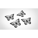 Set Cuatro Mariposas Caladas En Chapa De Hierro Pintadas.