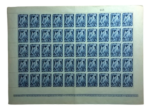 Argentina, Plancha 50 Sellos Gj 972 Ferrocarr 49 Mint L13409