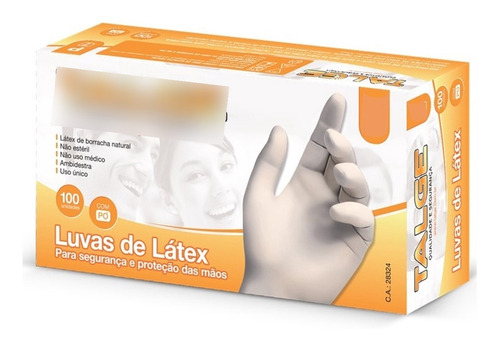 Luvas Descartáveis Talge Cor Natural Tamanho  G De Látex Com Pó Em Kit De 10 X 1000 Unidades 