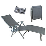 Silla Reclinable Acogedora Y Plegable De Aluminio Playa...