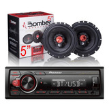 Estereo Pioneer Mvh 215 Bt Usb Aux Parlante 5 Bomber Combo