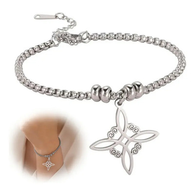 Eonspark Pulsera Nudo De Bruja Celta Irlandés En Cero Inoxidable Brujería Wicca Amuleto De Protección Argent 10 Cm 22 Cm | Meses sin interés