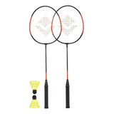 Kit Badminton Set Raquete Peteca Vollo Adulto Vb003