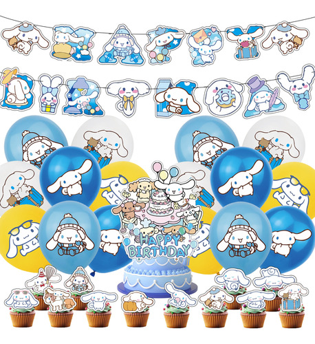 Kit De Globos De Sanrio Cinnamoroll P/fiesta De Cumpleaños