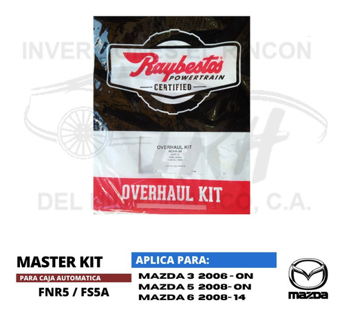 Master Kit Con Pistones (9) Fnr5 Mazda 3 Y 6 5 Velocidades Foto 2