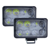 Par De Faros Luz Blanca Y Estrobo 8 Leds +lupa 32w Tunelight