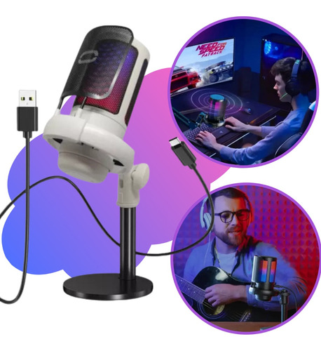 Microfone Profissional Podcast Gamer Condensador Ampligame