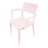 Silla Plástica Con Apoya Brazos Minimal Rosa Dvp