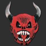 Máscara Diabo Demônio C/ Chifres - Inteira De Látex
