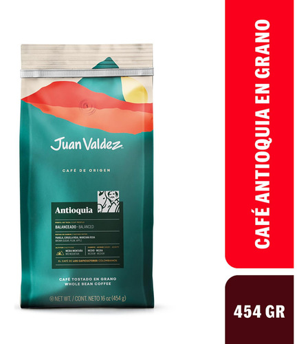 Café De Origen Juan Valdez Antioquia Grano 454g